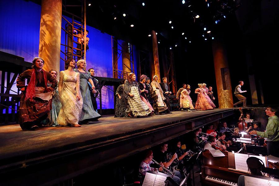 Theatre majors at the University of Wisconsin Whitewater perform in the Young Auditorium.